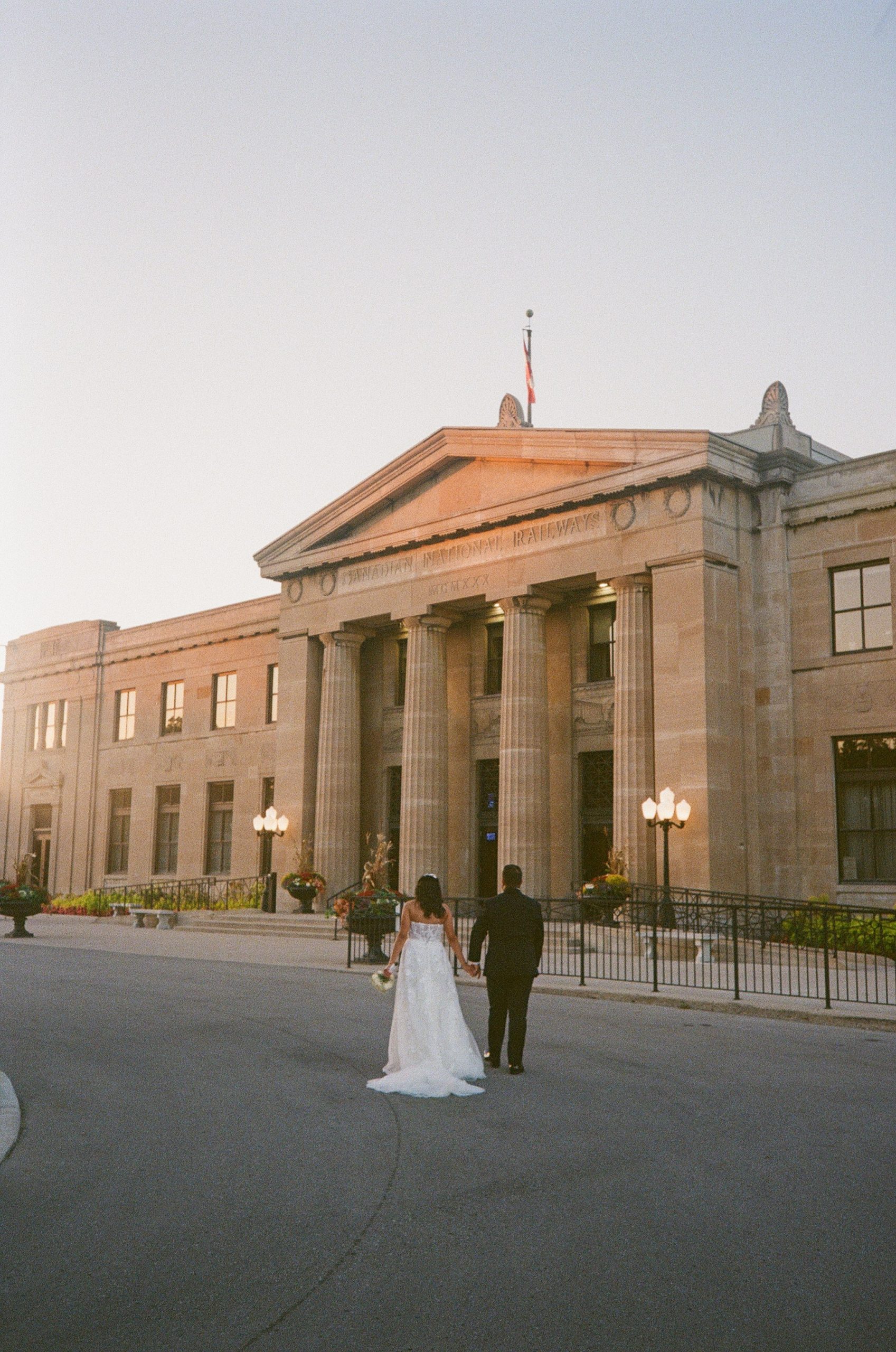 The Liuna Station Facade at Dusk