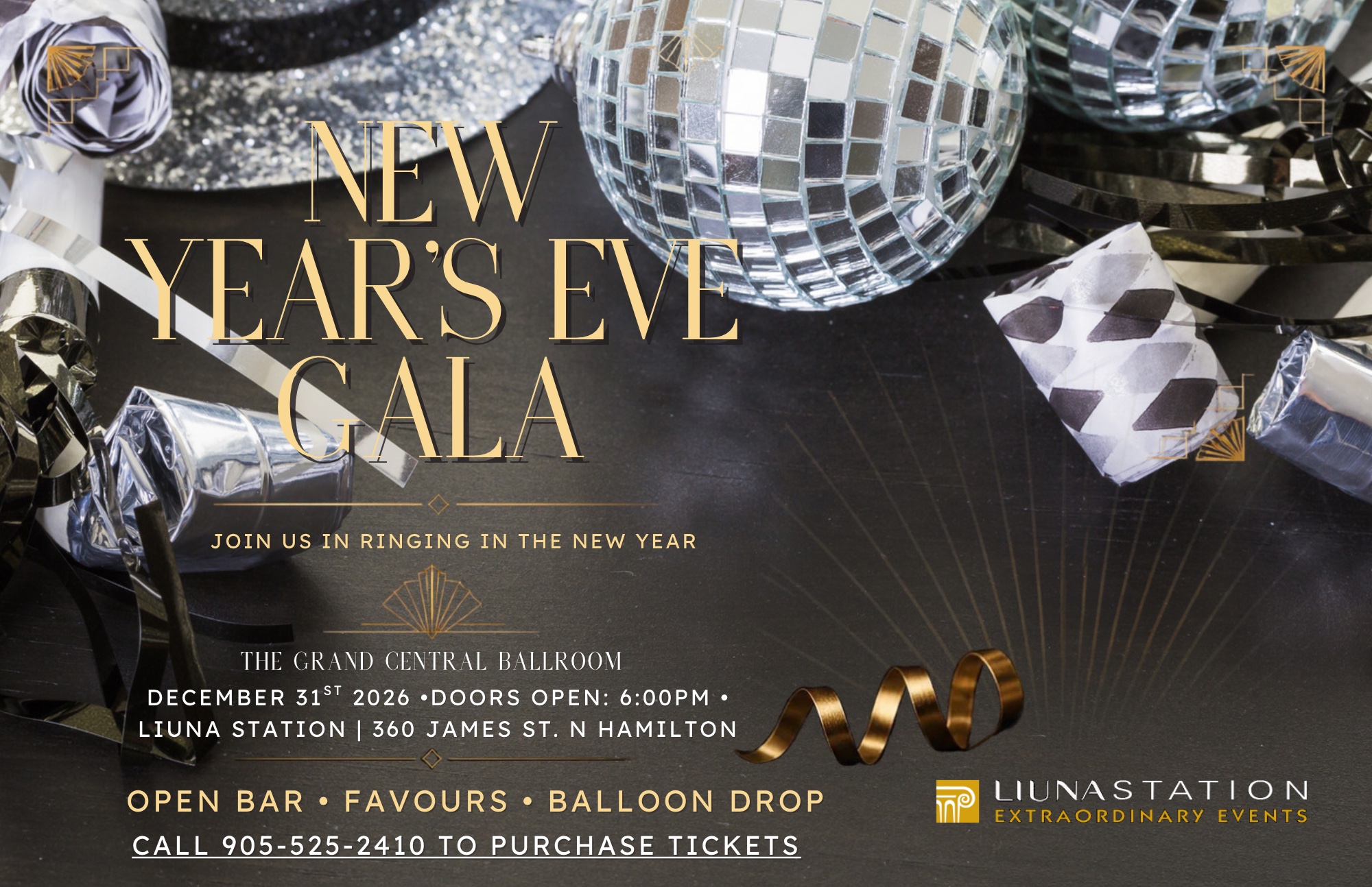 New Year’s Eve 2026 Dropcard & Popup Liuna Station - New Year's Eve Gala 2026
